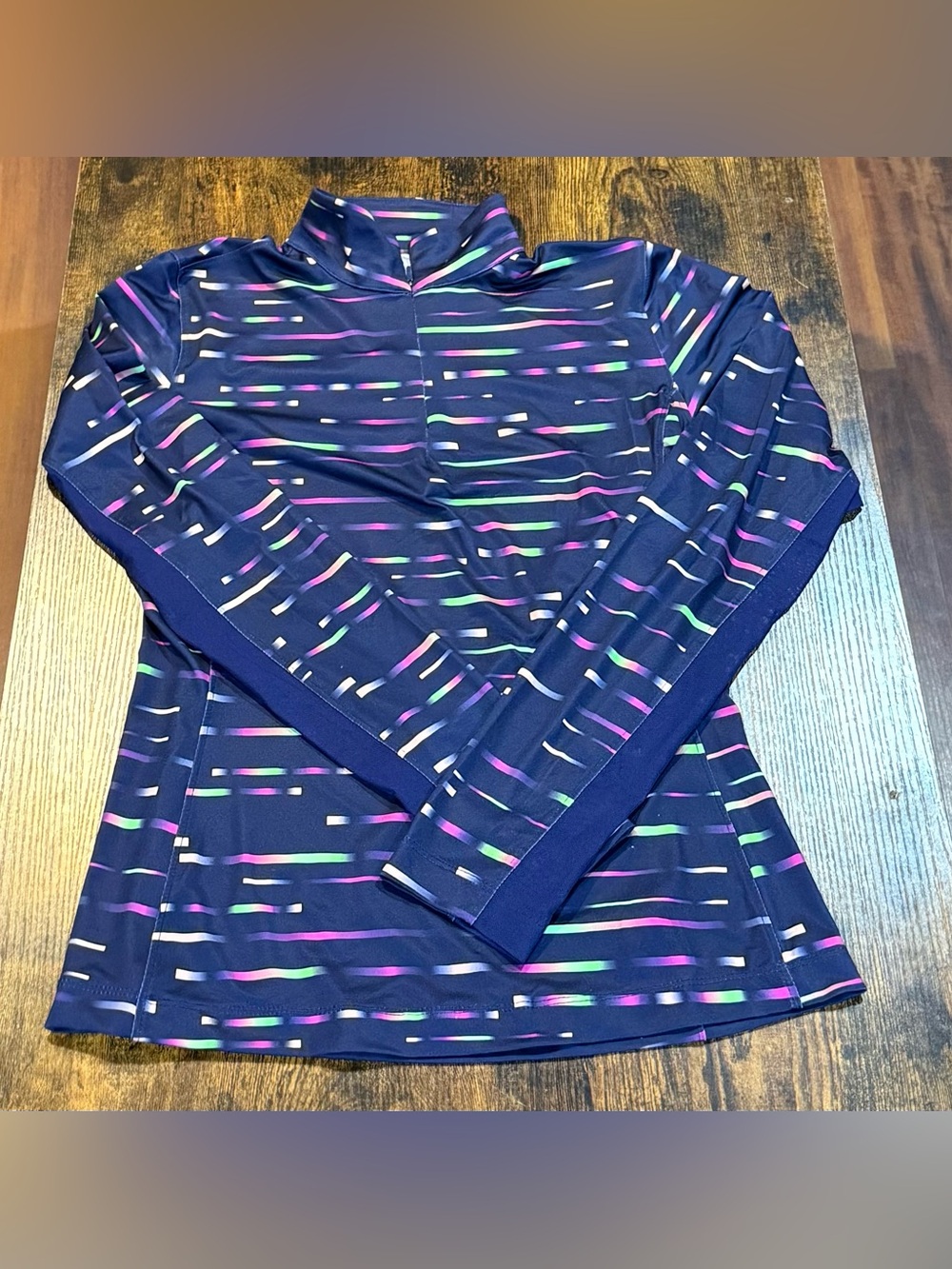Slazenger Golf Womens XS Quarter Zip Pullover Navy Multicolor Long Sleeve